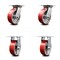 Service Caster 6 Inch Red Poly on Cast Iron Caster Set with Roller Bearings 2 Swivel 2 Rigid SCC-35S620-PUR-RS-2-R-2 - alternate 1